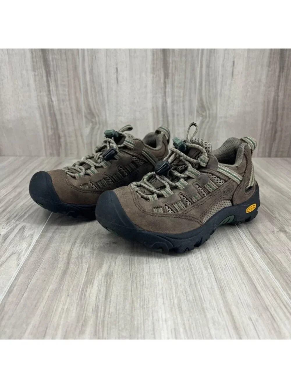 Keen Hiking Shoes Kids Toddler 9 Almosa Brown Leather Toggle Low Top Outdoor